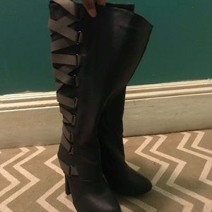 High Heeled Black Boots